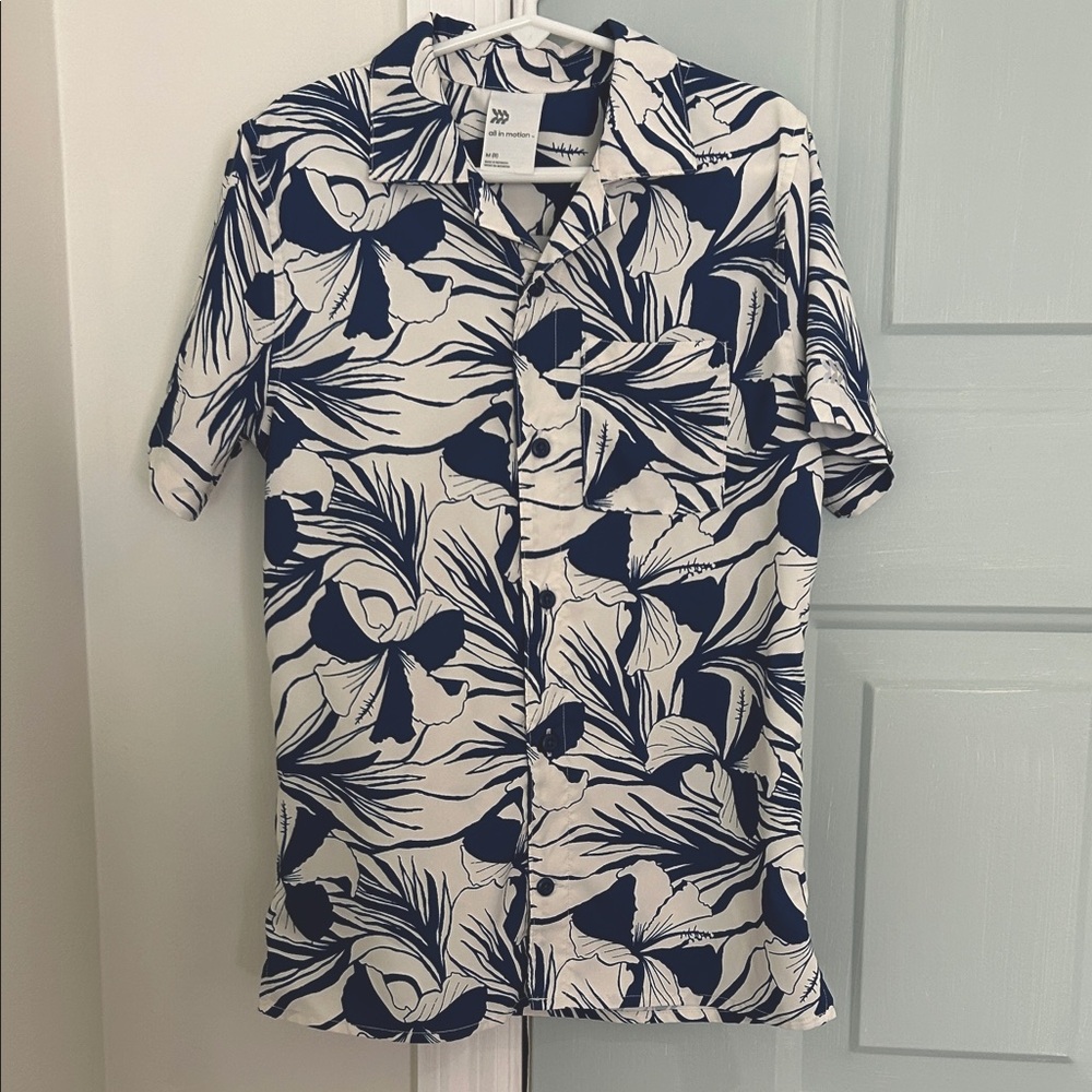 All in Motion Navy and White Tropical Boy’s Shirt